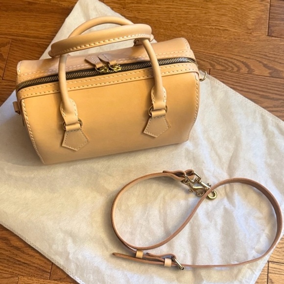 Tan / Cream Leather Handbag Speedy - Picture 12 of 12